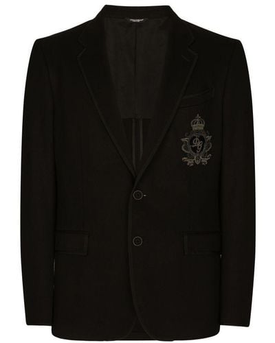 Dolce & Gabbana Jersey Jacket With Patch - Black