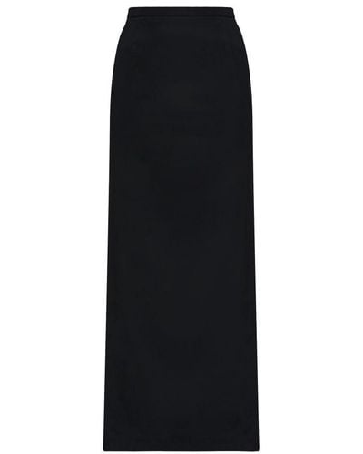 Dolce & Gabbana Cady Long Skirt With Slits - Black