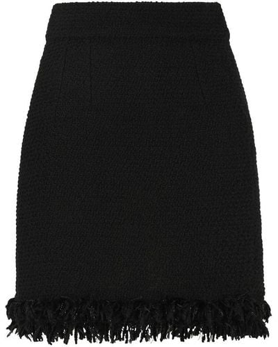 Dolce & Gabbana Bouclé Miniskirt - Black