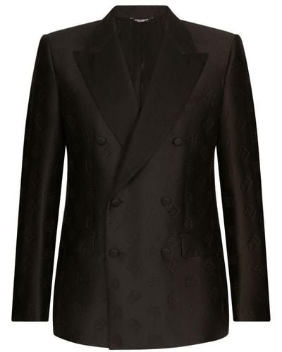 Dolce & Gabbana Double-Breasted Sicilia-Fit Tuxedo Suit - Black