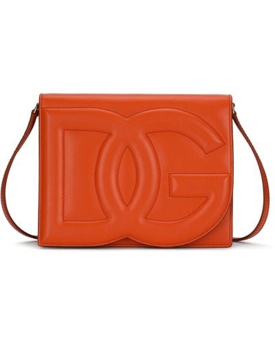 Dolce & Gabbana Sac à bandoulière avec logo DG - Orange