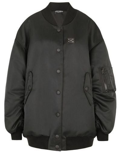 Dolce & Gabbana Duchesse Jacket With Branded Plate - Black