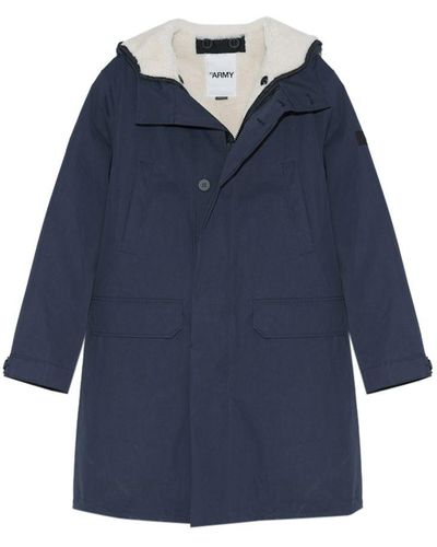 Yves Salomon Shearling And Technical Cotton Parka - Blue