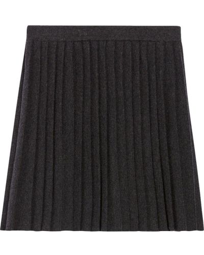 Claudie Pierlot Marled Pleated Short Skirt - Black