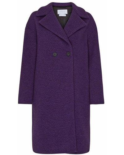 Harris Wharf London Double Breasted Coat - Purple