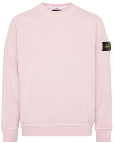 Stone Island Sweatshirt With Logo Patch - Pink