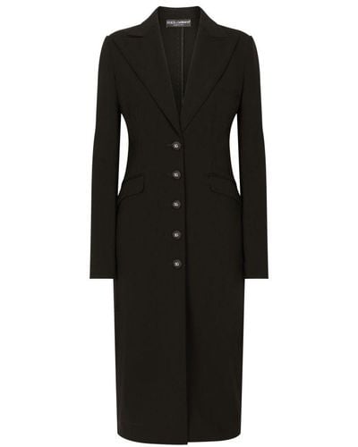Dolce & Gabbana Jersey Milano Rib Coat - Black