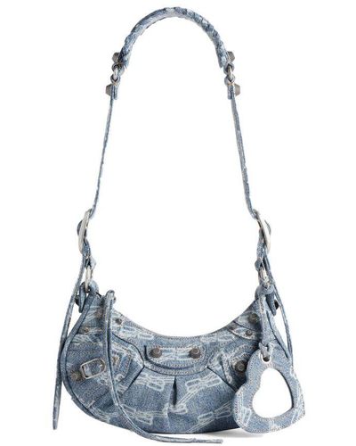 Balenciaga Le Cagole Xs Denim Shoulder Bag - Women's - Cotton/canvas - Blue