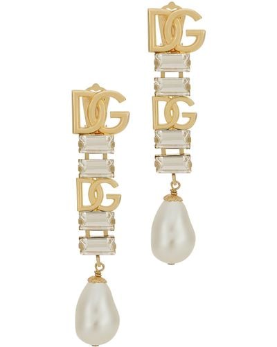 Dolce & Gabbana Ohrhänger mit Perlen - Weiß