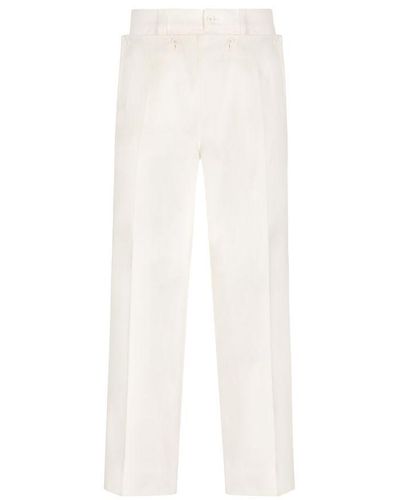 Dolce & Gabbana Sailor-style Stretch Cotton Pants - White