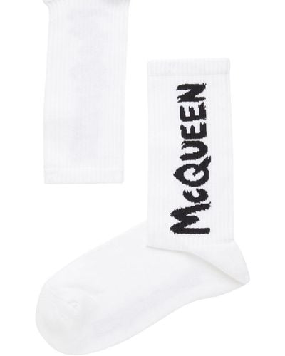 Alexander McQueen Graffiti Socks - White
