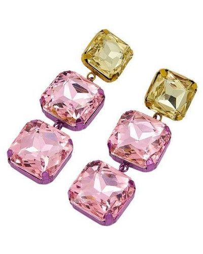 Essentiel Antwerp Dickie Rhinestone Earrings - Pink