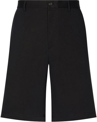 Dolce & Gabbana Short en coton stretch avec étiquette à logo - Noir