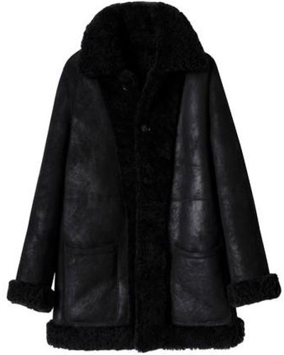 Zadig & Voltaire Magdas Shearling Coat Leather - Black