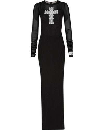 Dolce & Gabbana Robe en tulle avec décoration - Noir