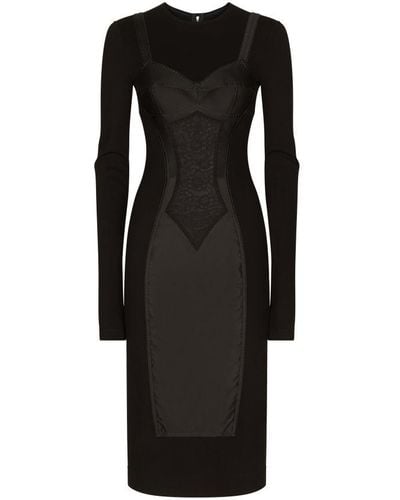 Dolce & Gabbana Corset Midi Dress - Black