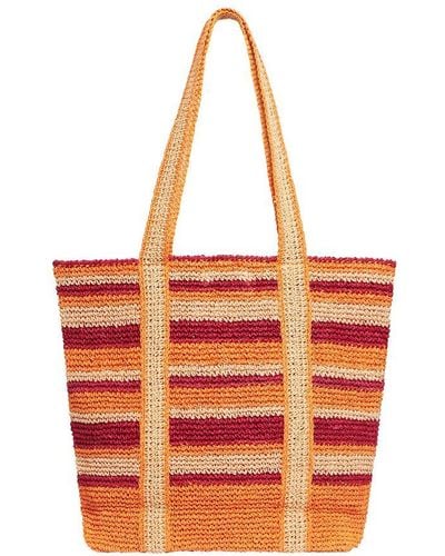 Vanessa Bruno Large Raffia Cabas Tote - Red