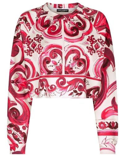 Dolce & Gabbana Majolica-print Jersey Sweatshirt - Red