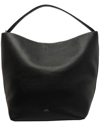 Totême Tote Leather Bag - Black