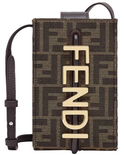 Fendi Graphy Phone Pouch - Brown