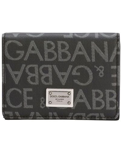 Dolce & Gabbana Coated Jacquard French Flap Wallet - Metallic
