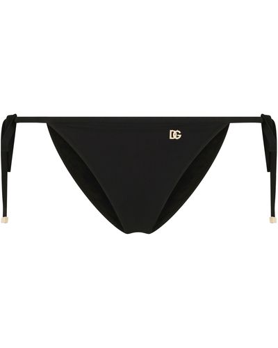 Dolce & Gabbana Bas de bikini à nouettes - Noir