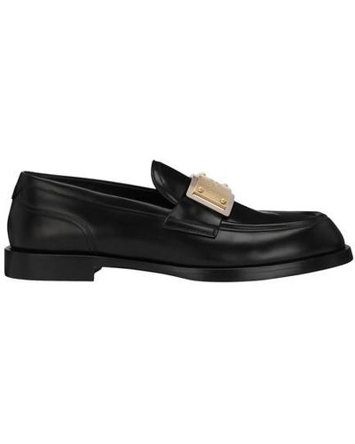 Dolce & Gabbana Loafers aus gebürstetem Kalbsleder - Schwarz