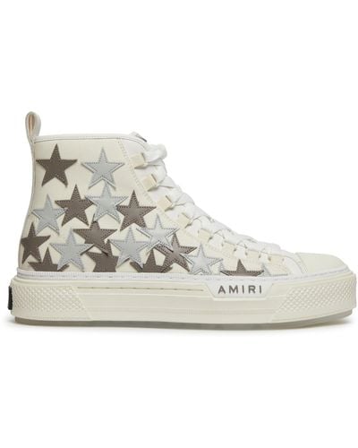 Amiri Stars Court High-Top-Sneakers aus Canvas mit Applikation und Besatz aus Leder und Gummi - Natur