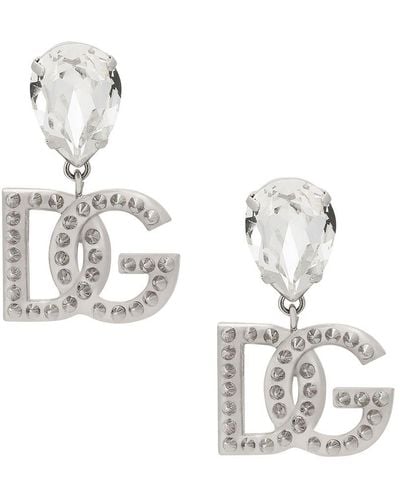 Dolce & Gabbana Earrings With Rhinestones - White