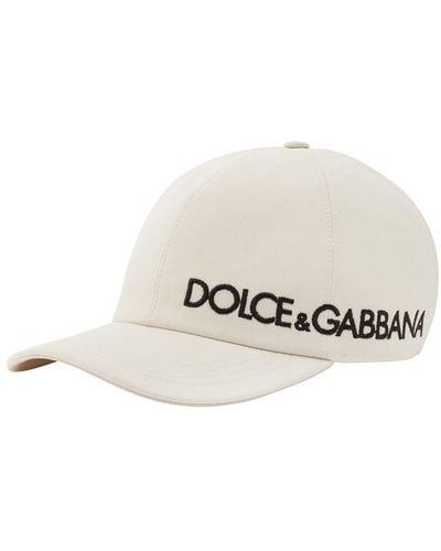 Dolce & Gabbana Baseball Cap With Embroidery - Natural