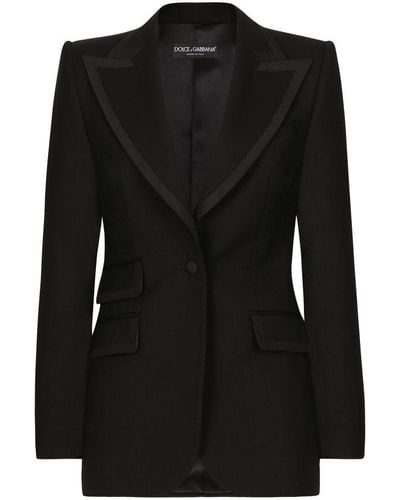 Dolce & Gabbana Twill Turlington Tuxedo Jacket - Black