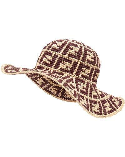 Fendi Hut mit breiter Krempe - Braun