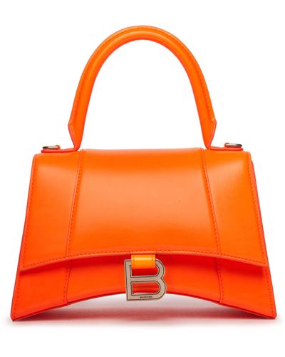 Balenciaga Sac À Main Hourglass Petit Modèle En Box - Orange