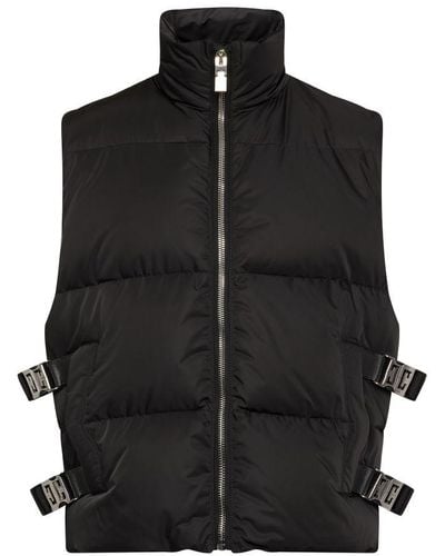 Givenchy Sleeveless Puffer Jacket With Metallic Details - Black