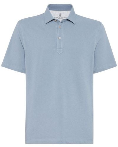 Brunello Cucinelli Piqué Polo Shirt - Blue