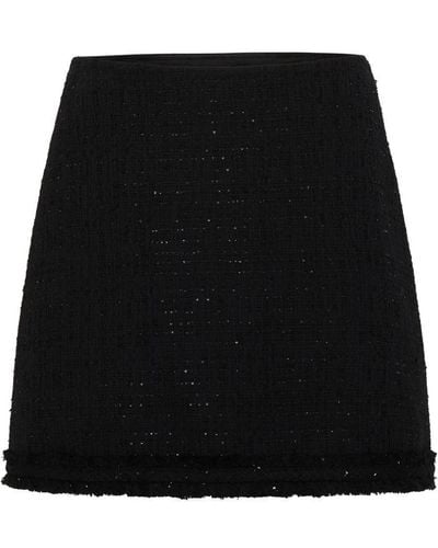 Versace Cotton Mix Summer Tweed Skirt - Black