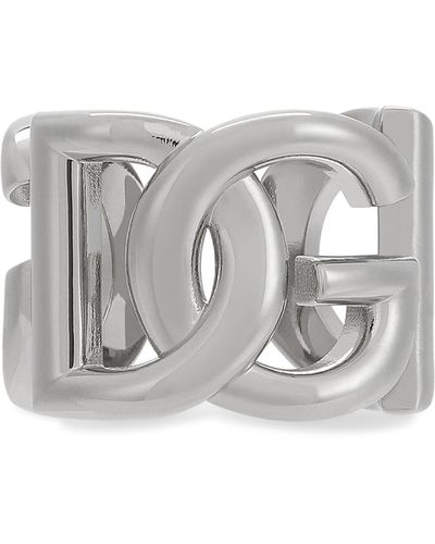 Dolce & Gabbana Ring mit DG-Logo - Schwarz