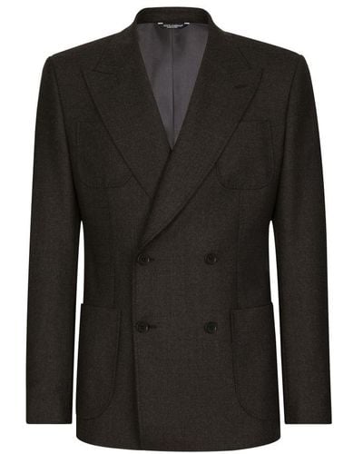 Dolce & Gabbana Stretch Wool Flannel Jacket - Black
