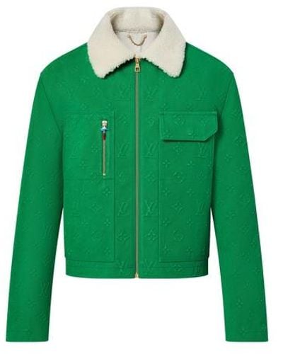 Louis Vuitton Denim-Jacke im Workwear-Look mit Monogram - Grün