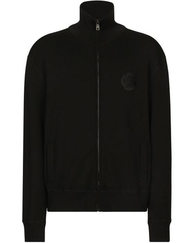 Dolce & Gabbana Kaschmir-Seiden-Sweatshirt mit Reißverschluss - Schwarz