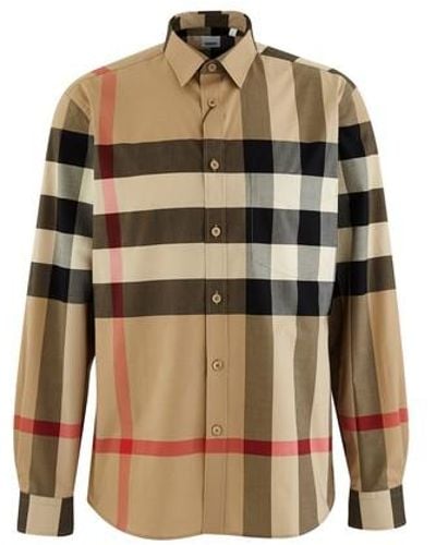 Burberry Somerton Check-print Relaxed-fit Stretch-cotton Shirt - Brown