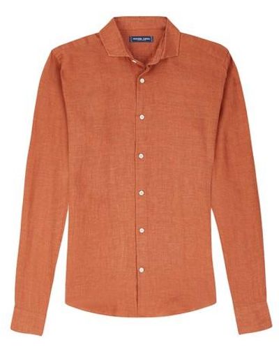 Frescobol Carioca Antonio Linen Shirt - Orange