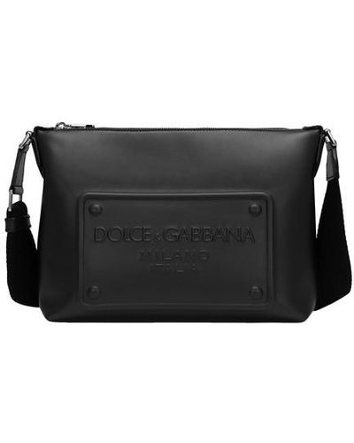 Dolce & Gabbana Crossbody Bag aus Kalbsleder mit Logo - Schwarz