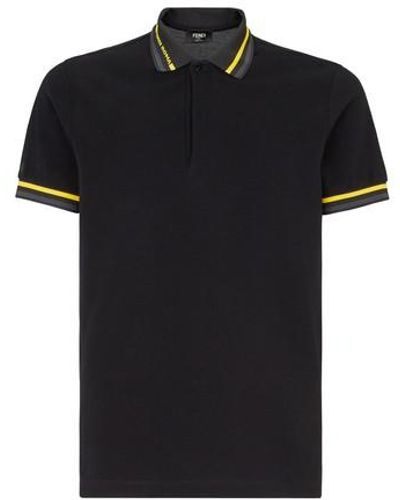 Fendi Cotton Polo Shirt - Black