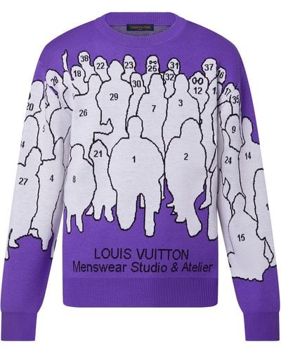 Louis Vuitton Studio Rundhalspullover aus Jacquard - Lila