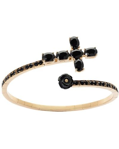 Dolce & Gabbana Family Yellow Gold Bracelet With Cross, Black Sapphire And Jade - Metallic