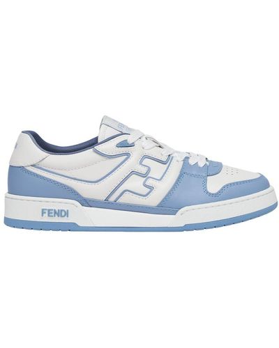 Fendi Ff Panelled Low-top Sneakers - Blue