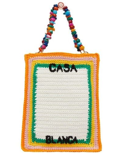 Casablancabrand Pebble Handle Crochet Bag - Yellow