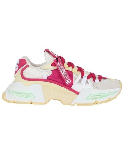 Dolce & Gabbana Mixed-Material Air Master Trainers - Pink