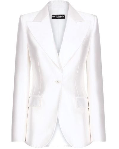 Dolce & Gabbana Single-Breasted Turlington Jacket - White